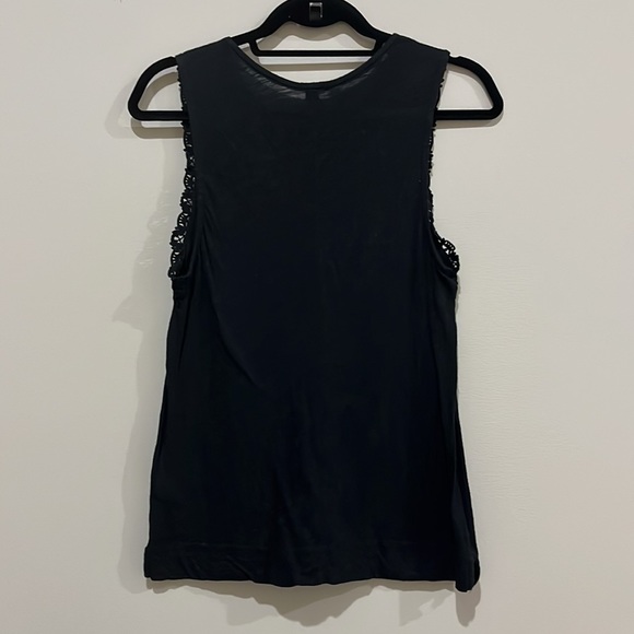 J.Crew Black Sleeveless Lace Trim Tank Top Size Small - Picture 6 of 8